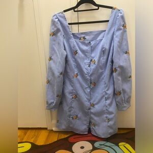 Embroidered couderoy dress